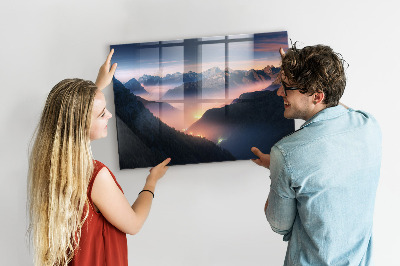 Tableau aimanté horizontal Paysage de sommets de montagnes