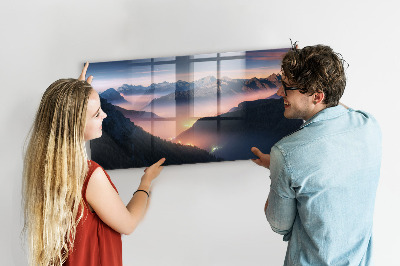 Tableau aimanté horizontal Paysage de sommets de montagnes