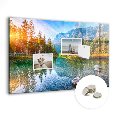 Tableau mural magnétique Paysage de montagnes fluviales