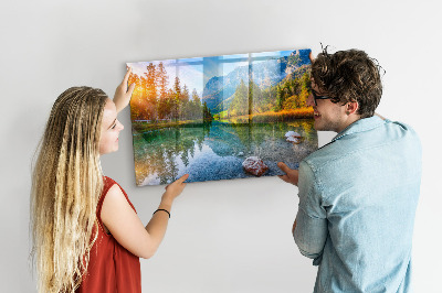 Tableau mural magnétique Paysage de montagnes fluviales