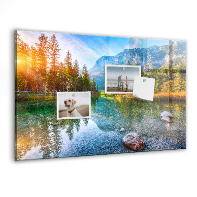 Tableau mural magnétique Paysage de montagnes fluviales