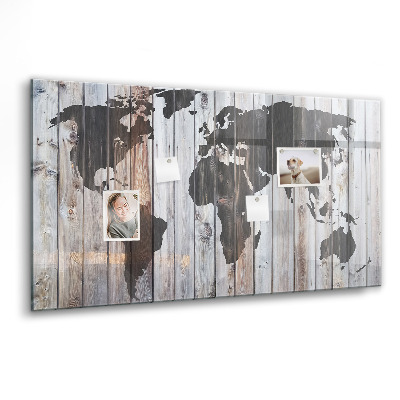 Tableau aimanté horizontal Le monde sur planches