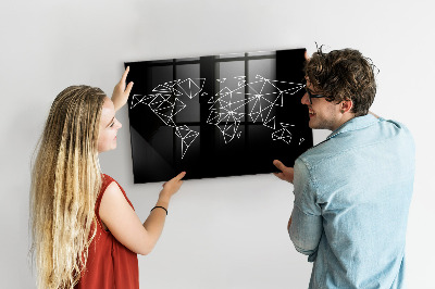 Tableau aimanté horizontal Carte du monde moderne