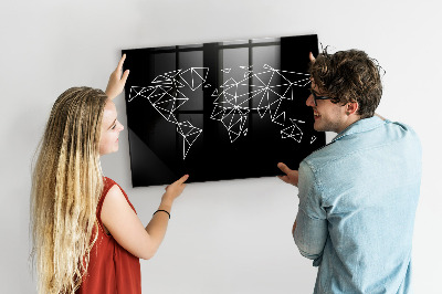 Tableau aimanté horizontal Carte du monde moderne