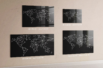 Tableau aimanté horizontal Carte du monde moderne