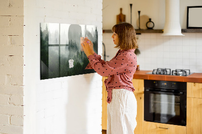 Tableau aimanté horizontal Forêt brumeuse