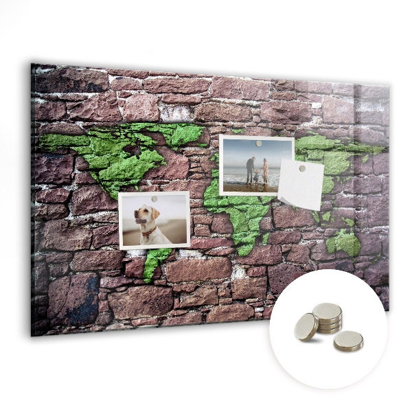 Tableau magnétique enfant Carte du monde en briques