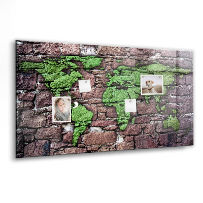 Tableau magnétique enfant Carte du monde en briques