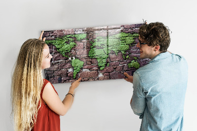 Tableau magnétique enfant Carte du monde en briques