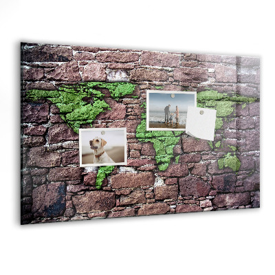 Tableau magnétique enfant Carte du monde en briques