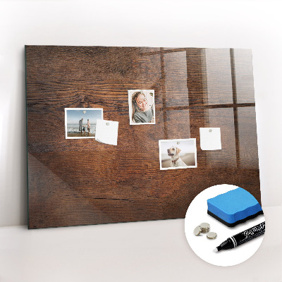 Tableau magnétique design horizontal Vieux bois