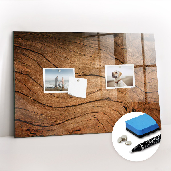 Tableau effaçable magnétique horizontal Vieux bois