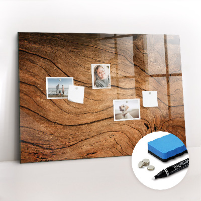 Tableau effaçable magnétique horizontal Vieux bois