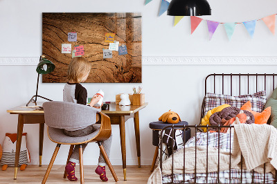 Tableau effaçable magnétique horizontal Vieux bois