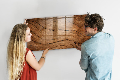Tableau effaçable magnétique horizontal Vieux bois