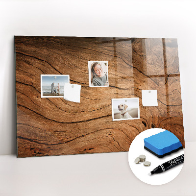 Tableau effaçable magnétique horizontal Vieux bois