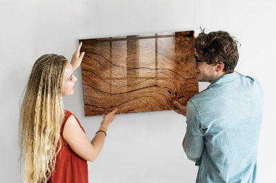 Tableau effaçable magnétique horizontal Vieux bois