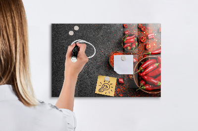 Tableau magnétique design horizontal Poivrons rouges