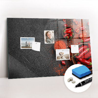 Tableau magnétique design horizontal Poivrons rouges