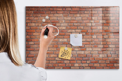 Tableau effaçable magnétique horizontal Mur de briques