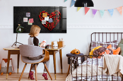 Tableau effaçable magnétique horizontal Cœur de poivrons