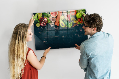 Tableau effaçable magnétique horizontal Légumes sur la table