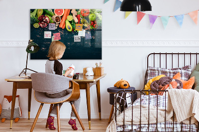Tableau effaçable magnétique horizontal Légumes sur la table
