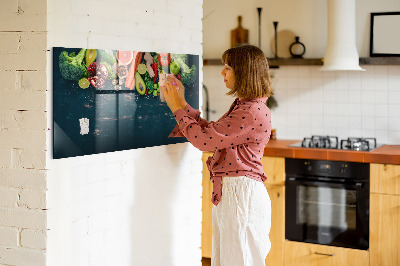 Tableau effaçable magnétique horizontal Légumes sur la table