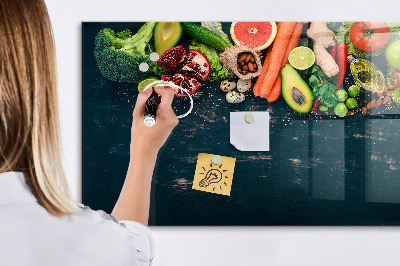 Tableau effaçable magnétique horizontal Légumes sur la table