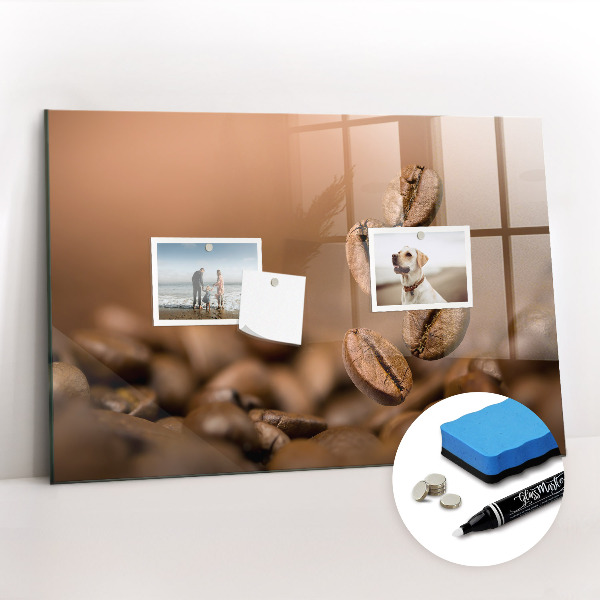 Tableau magnétique verre Café en grains