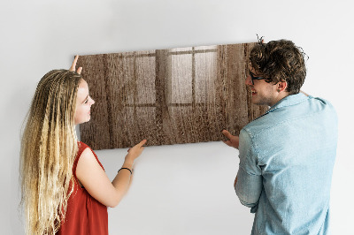 Tableau effaçable magnétique horizontal Bois foncé