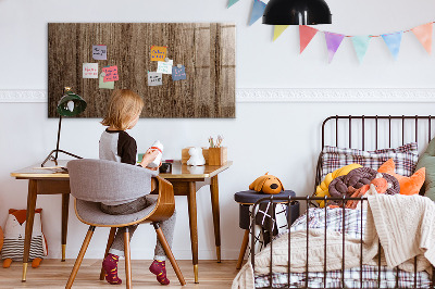 Tableau effaçable magnétique horizontal Bois foncé