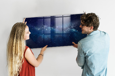 Tableau effaçable magnétique horizontal Étoiles du ciel sombre