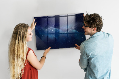 Tableau effaçable magnétique horizontal Étoiles du ciel sombre