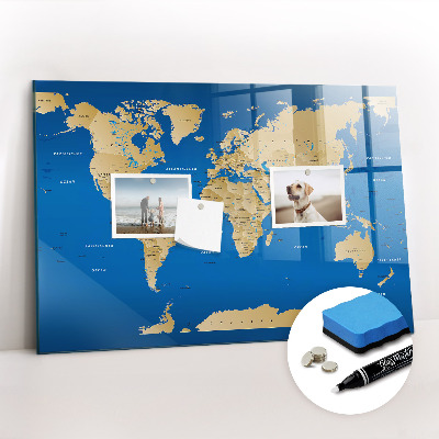 Tableau effaçable magnétique horizontal Pays du monde