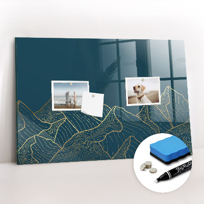 Tableau effaçable magnétique horizontal Croquis des montagnes