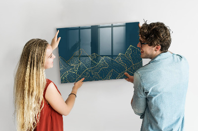 Tableau effaçable magnétique horizontal Croquis des montagnes