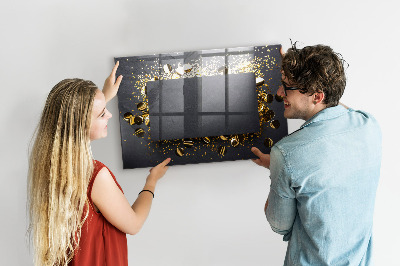 Tableau magnétique verre Confettis dorés