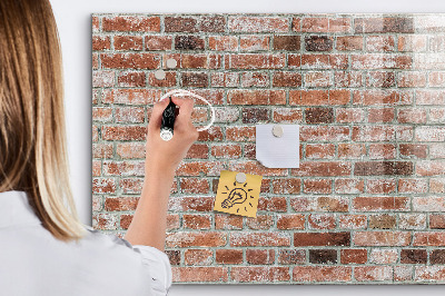 Tableau effaçable magnétique horizontal Mur de briques