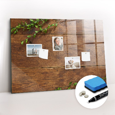 Tableau magnétique verre Bois rustique