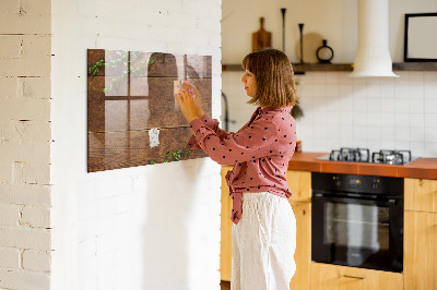 Tableau magnétique verre Bois rustique
