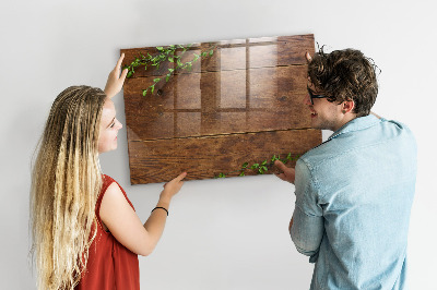 Tableau magnétique verre Bois rustique