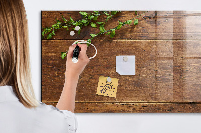 Tableau magnétique verre Bois rustique