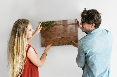 Tableau magnétique verre Bois rustique