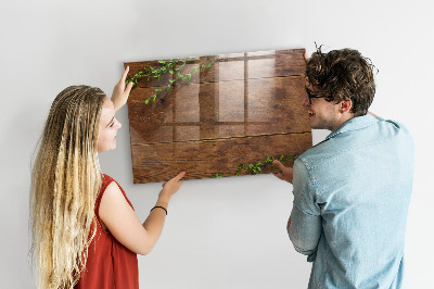 Tableau magnétique verre Bois rustique