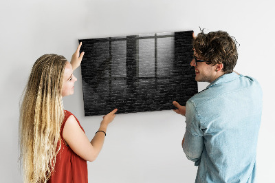 Tableau magnétique verre Mur de briques sombres