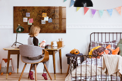 Tableau magnétique verre Carte des noms de pays