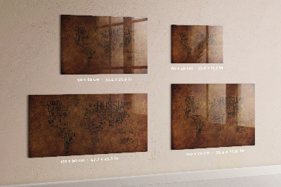 Tableau magnétique verre Carte des noms de pays