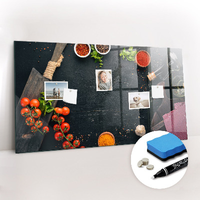 Tableau effaçable magnétique horizontal Accessoires de cuisine