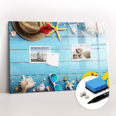 Tableau verre magnétique Accessoires de plage